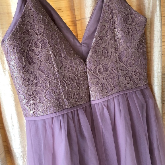 Metallic Lace and Tulle Short Bridesmaids Dress - Picture 3 of 4